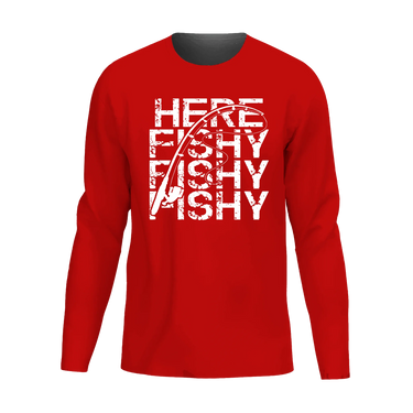 Here Fishy Fishy Men Long Sleeve Shirt